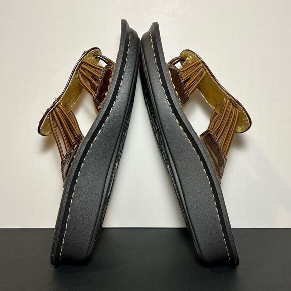 Womens ALEGRIA Pisa Bronze Patent Leather Embellished Sandals / Size 9 - EU 39 - Picture 6 of 8